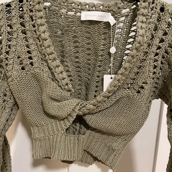 Jonathan Simkhai NWT XS NILE CROCHET CROP TOP - Picture 5 of 5